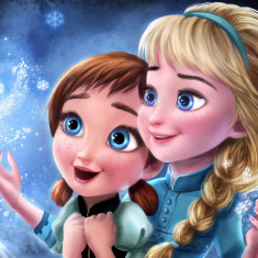 Tablou canvas Elsa si Anna, 90 x 60 cm