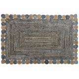 Cumpara ieftin Covor Indian DKD Home Decor, 200x290 cm, Bumbac &amp; Iuta, Multicolor/Albastru - Design Original