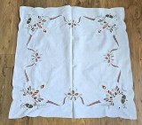 FATA DE MASA VINTAGE DIN BUMBAC CU MODEL PANGLICI, BRIDE SI BRODERIE MECANIZATA