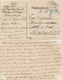 CP829N Feldpostkarte, 1917, limba germană, cu referire la frontul rom&acirc;nesc