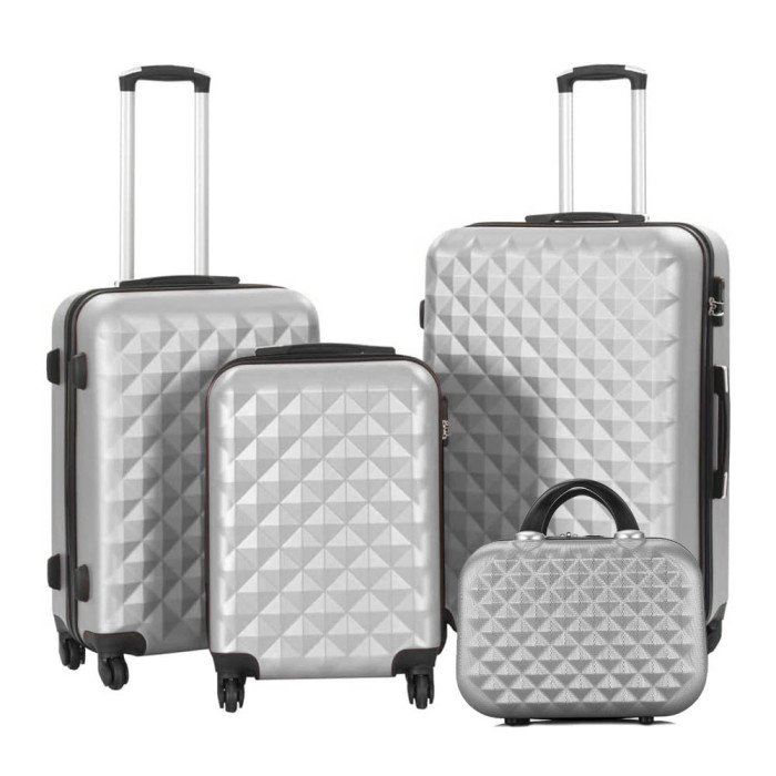 Set valiza de calatorie cu geanta cosmetica, in mai multe culori-gri