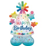 Balon folie airloonz coif HAPPY BIRTHDAY 68x91 cm