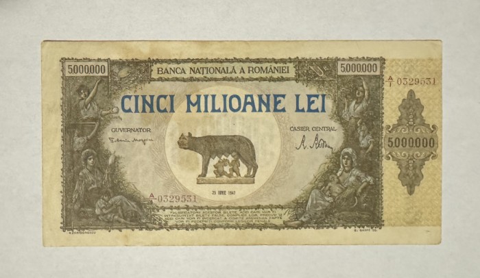 Bancnota Romania 5000000 lei 1947 VF