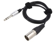 Cablu TASKER Jack 6,3mm 3 pini la XLR masculin 3 pini 6m negru TK085