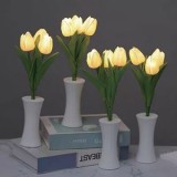 Lampa cu buchet de lalele galbene cu LED, 31 cm, CMCLASS