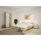 Dormitor Roxana Stejar cu Pat matrimonial 140 cm x 200 cm Dulap 3 usi 123 cm x 192 x 48 cm si Noptiere 44 cm x 32 cm x 23 cm