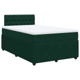 Cumpara ieftin Pat box spring cu saltea, verde inchis, 120x200 cm, catifea