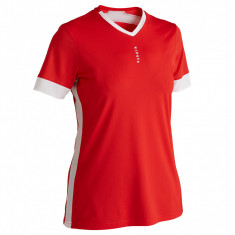 Tricou Fotbal F500 Alb-Roşu Damă