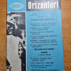 revista orizonturi - revista pacii decembrie 1960 - redactor mihai sora