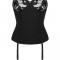 Corset Sexy Cu Dantela Editya, Negru, M/L