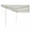 Copertină retractabilă automat, cu st&acirc;lpi, crem, 6x3 m