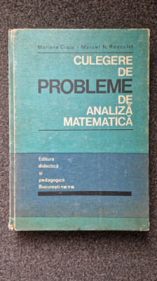CULEGERE DE PROBLEME DE ANALIZA MATEMATICA - Craiu, Rosculet foto