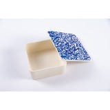 Cutie de depozitare din ceramică decorativă Scris Albastru