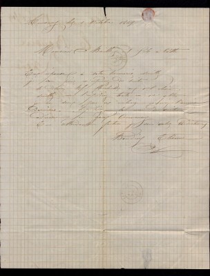 France 1869 Cover + content Annonay to Cette - Railroad cancel D.252 foto