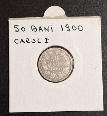 50 Bani 1900 Moneda din argint - Regele Carol - Regatul Romaniei foto