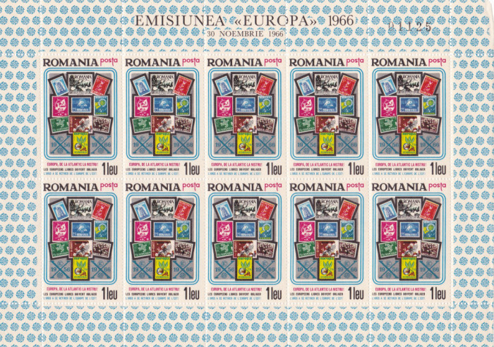 1966 Romania Exil - Propaganda filatelica minicoala dt, EUROPA