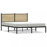 Cumpara ieftin Cadru pat metalic fara saltea, Stejar sonoma, 137x190 cm