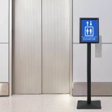 vidaXL Suport poster tip pedestal Argintiu a4 PVC și Fier Turnat 42020978