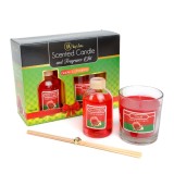 Set lumanare parfumata si odorizant cu bete - mar &amp; scortisoara - 120 g + 100 ml Best CarHome