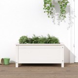 vidaXL Jardinieră de grădină, alb, 82,5x40x39 cm, lemn masiv de pin