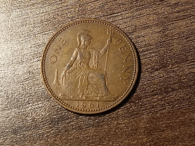 C50 - Moneda foarte veche - Anglia - one penny - 1961 foto