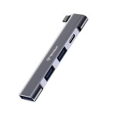 Hub USB-C la 2 buc. USB 2.0, 1x USB 3.0, 1x Type-C, 60W Asteroid GSM ZenithDock H12