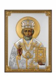 Icoana Sfantul Nicolae argintata 19x26 cm