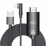 Cablu Audio si Video XO Design GB008 USB / Lightning la HDMI 1.8m 2K Negru