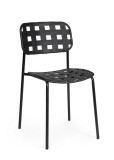 Cumpara ieftin Set 4 scaune gradina otel negru Clover 52x40x80h