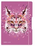 Caiet my.book flex A5, 40 file, patratele, motiv Wild Animals Linx