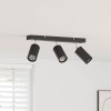 VidaXL Spot de plafon cu 3 căi ajustabile negru GU10