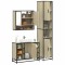 vidaXL Set mobilier de baie, 3 piese, stejar sonoma, lemn prelucrat 3301121