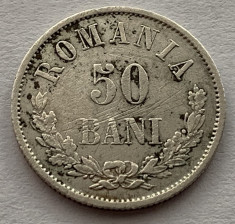 50 Bani 1876 Argint, Romania, VF/XF, mai rara! foto