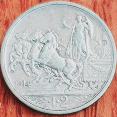 819 Italia 2 lire 1914 Victor Emmanuel III km 55 argint
