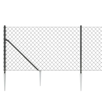 Gard plasa de sarma cu tarusi de fixare, antracit 1x10 m GartenMobel Dekor foto