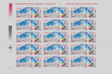RO 1999 LP 1483 &quot;50 ani Consiliul Europei&quot; - serie in coala de 15 + viniete ,MNH, Religie, Nestampilat
