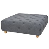 Taburet din material textil, 80 x 80 x 30 cm, gri &icirc;nchis