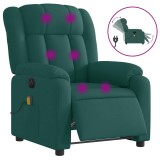 Cumpara ieftin Fotoliu electric de masaj rabatabil, verde inchis, textil