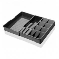 Organizator Tacamuri (30x40cm extensibil la 50x40cm), Antracit, 11 Compartimente