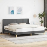 vidaXL Cadru de pat cu headboard Gri &icirc;nchis 180 x 200 cm Catifea 3414661