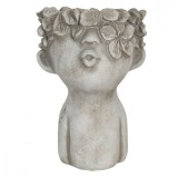 Ghiveci din ceramica gri 11 cm x 11 cm x 18 h