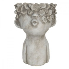 Ghiveci din ceramica gri 11 cm x 11 cm x 18 h