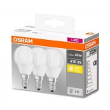 3 Becuri LED Osram Base Classic B, E14, 4.9W (40W),