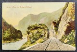 Masa lui Traian (Valcea) 1907 Valea Oltului Calimanesti - printata, color, circulata la Bucuresti, timbru intact, Editura Oscar Lauringer, Necirculata, Fotografie