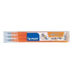 Set 3 Rezerve Roller PILOT Frixion, 0.7 mm, Portocaliu, Rezerve Rollere cu Gel Termosensibil, Rezerve pentru Rollere 0.7 mm, Rezerva pentru Roller PIL