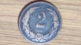 Ungaria - moneda de colectie - 2 filler 1894 - Franz Joseph I - greu de gasit, Europa