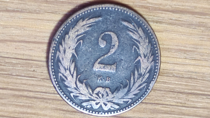 Ungaria - moneda de colectie - 2 filler 1894 - Franz Joseph I - greu de gasit