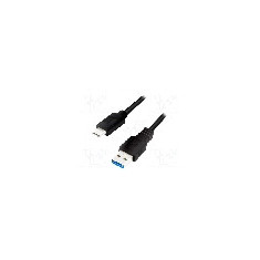Cablu USB A mufa, USB C mufa, USB 3.0, lungime 3m, negru, LOGILINK - CU0171