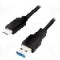 Cablu USB A mufa, USB C mufa, USB 3.0, lungime 1m, negru, LOGILINK - CU0168