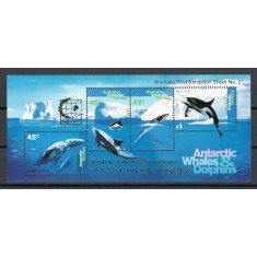 Teritorile Antarctice 1995 Mi 102/05 bl 1I Singapore 95 MNH - Balene si delfini